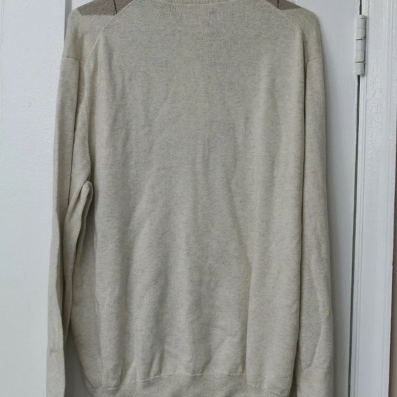 Tasso Elba MEN'S Beige ARGYLE LONG SLEEVE - Picture 2 of 3